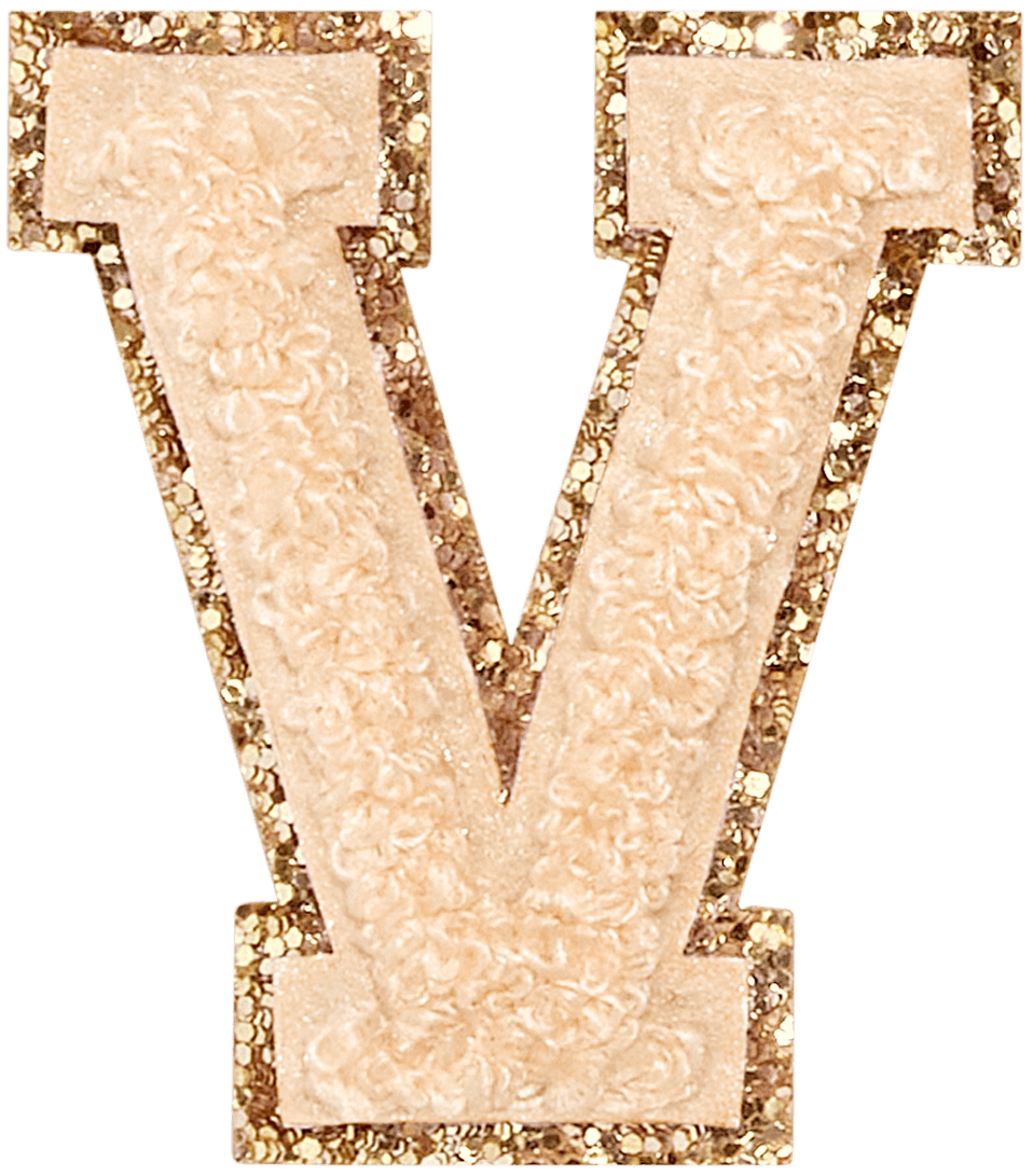 Sand Glitter Varsity Letter Patch