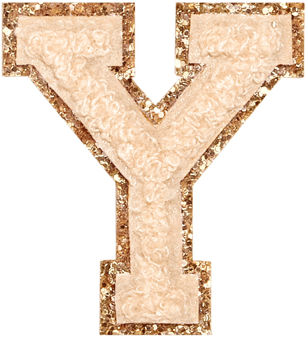 Sand Glitter Varsity Letter Patch