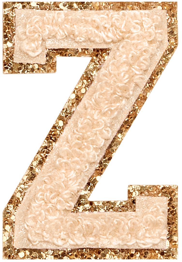 Sand Glitter Varsity Letter Patch