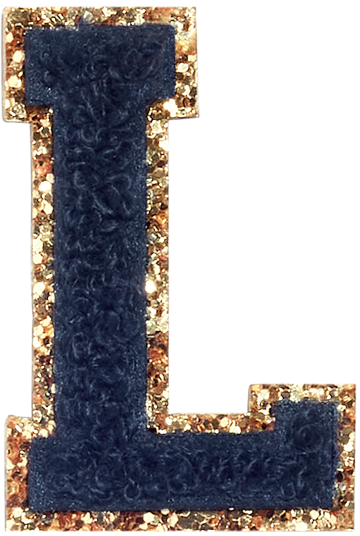 Sapphire Glitter Varsity Letter Patch