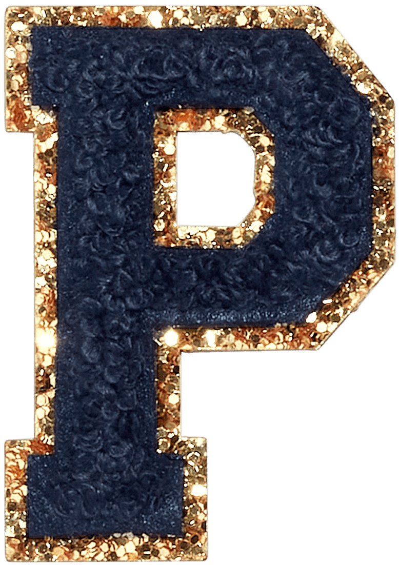 Sapphire Glitter Varsity Letter Patch