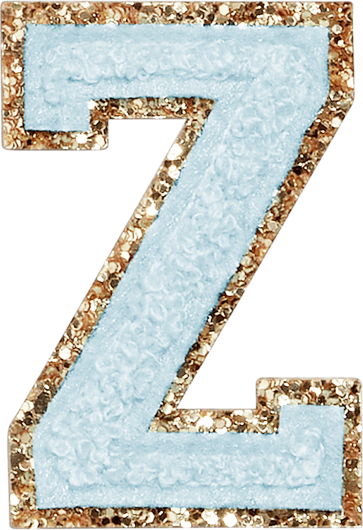 Sky Glitter Varsity Letter Patch
