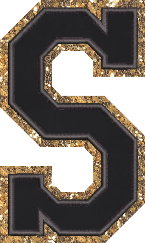 Jumbo Noir Glitter Varsity Letter Patch