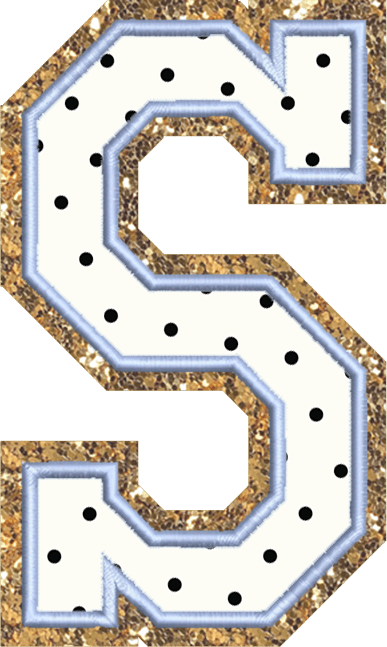 Jumbo Blanc Dot Varsity Letter Patch - Stoney Clover Lane