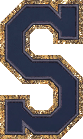 Jumbo Sapphire Glitter Varsity Letter Patch