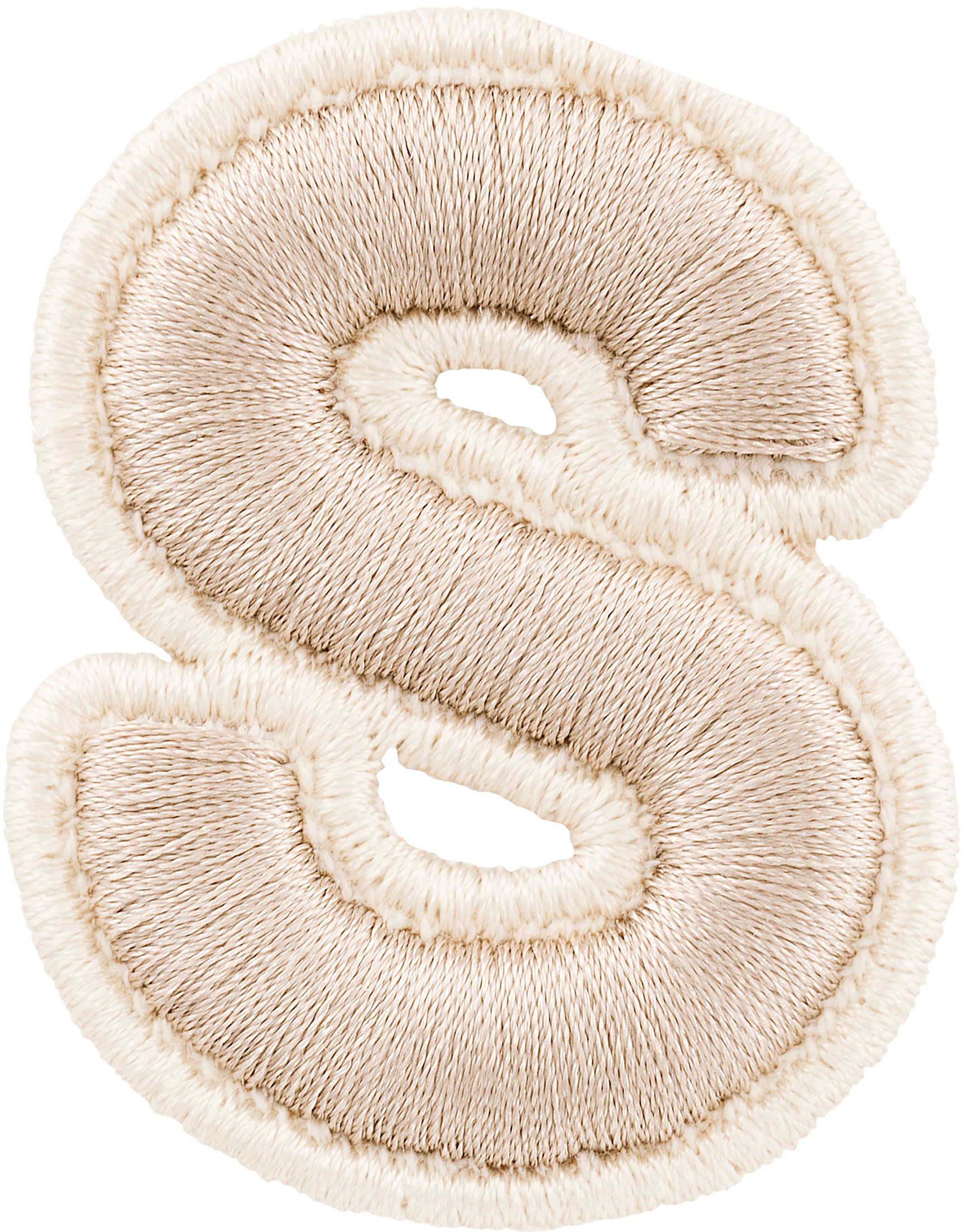 Sand Rolled Embroidery Letter Patch