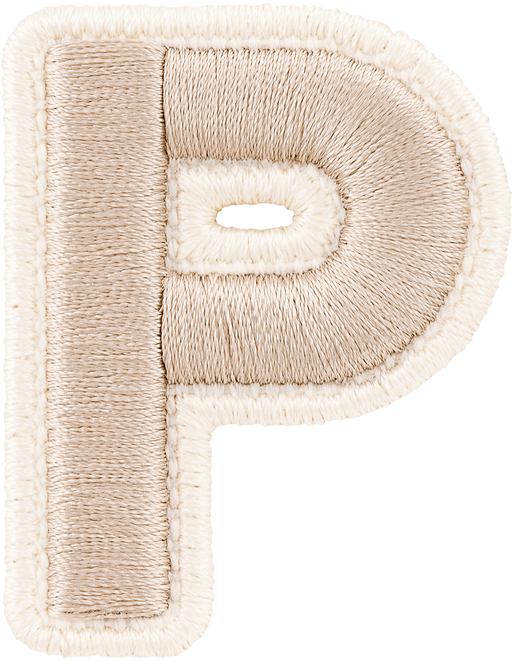 Sand Rolled Embroidery Letter Patch