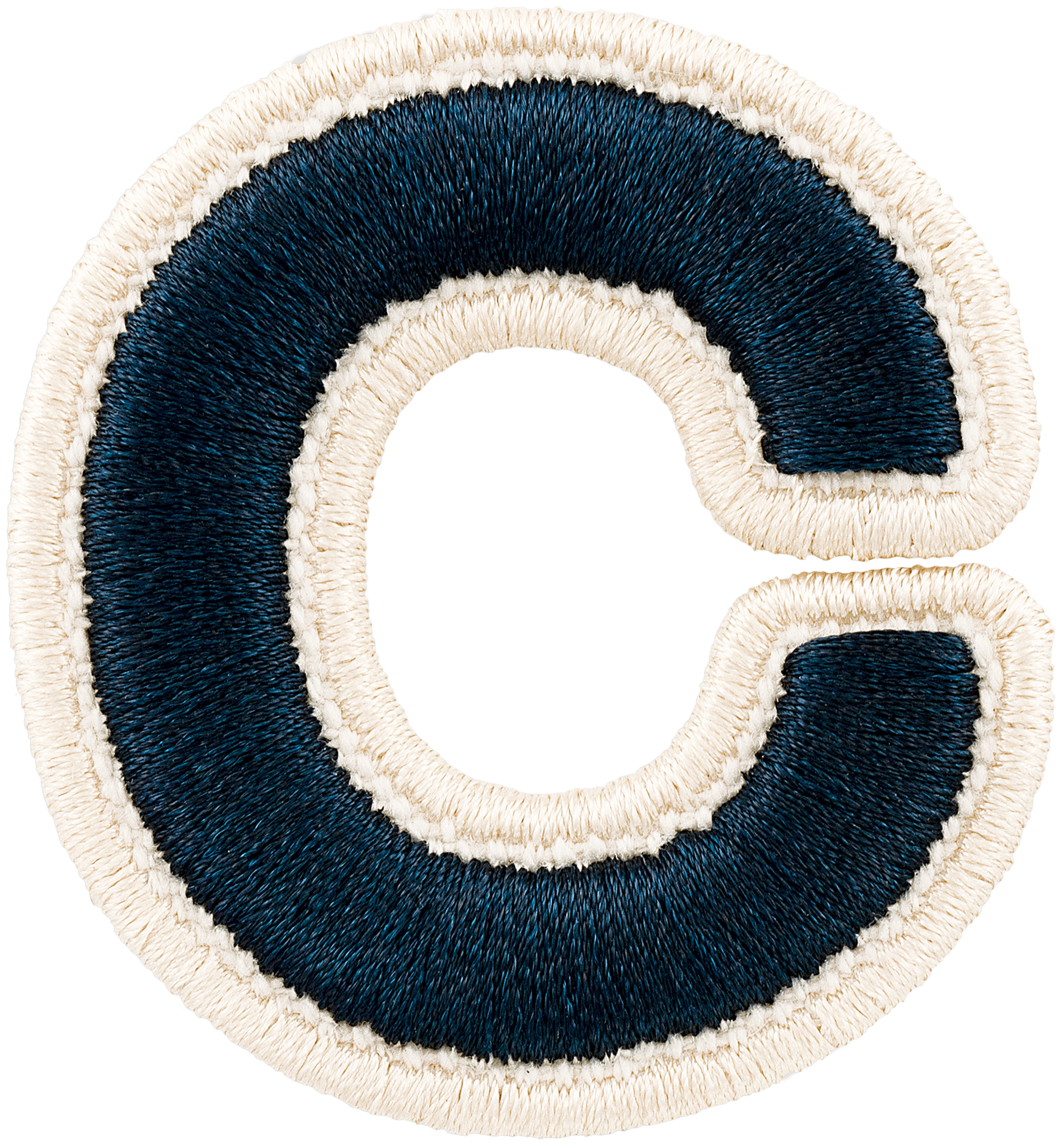 Sapphire Rolled Embroidery Letter Patch
