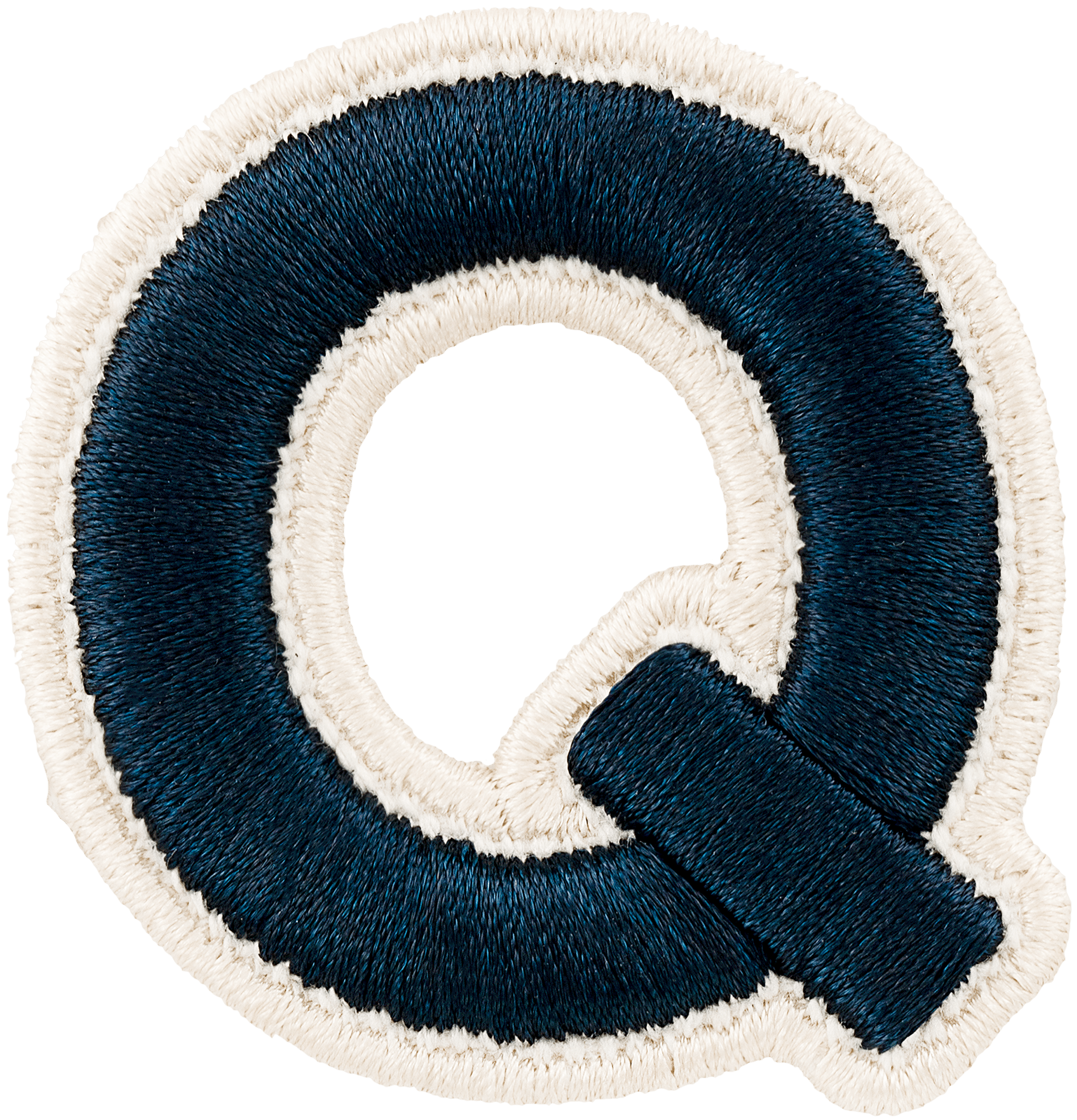 Sapphire Rolled Embroidery Letter Patch