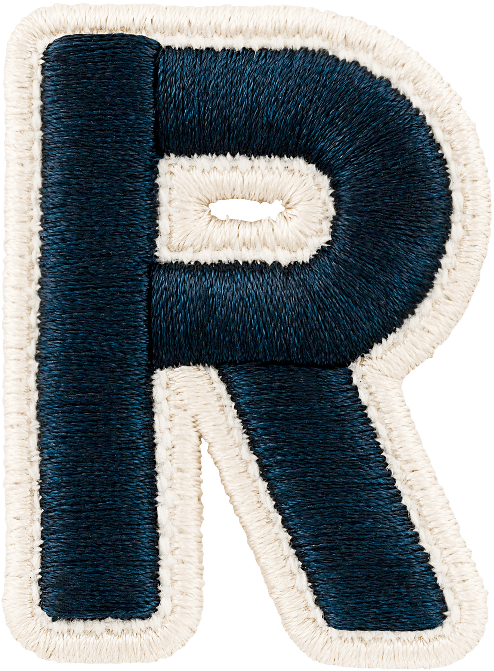 Sapphire Rolled Embroidery Letter Patch