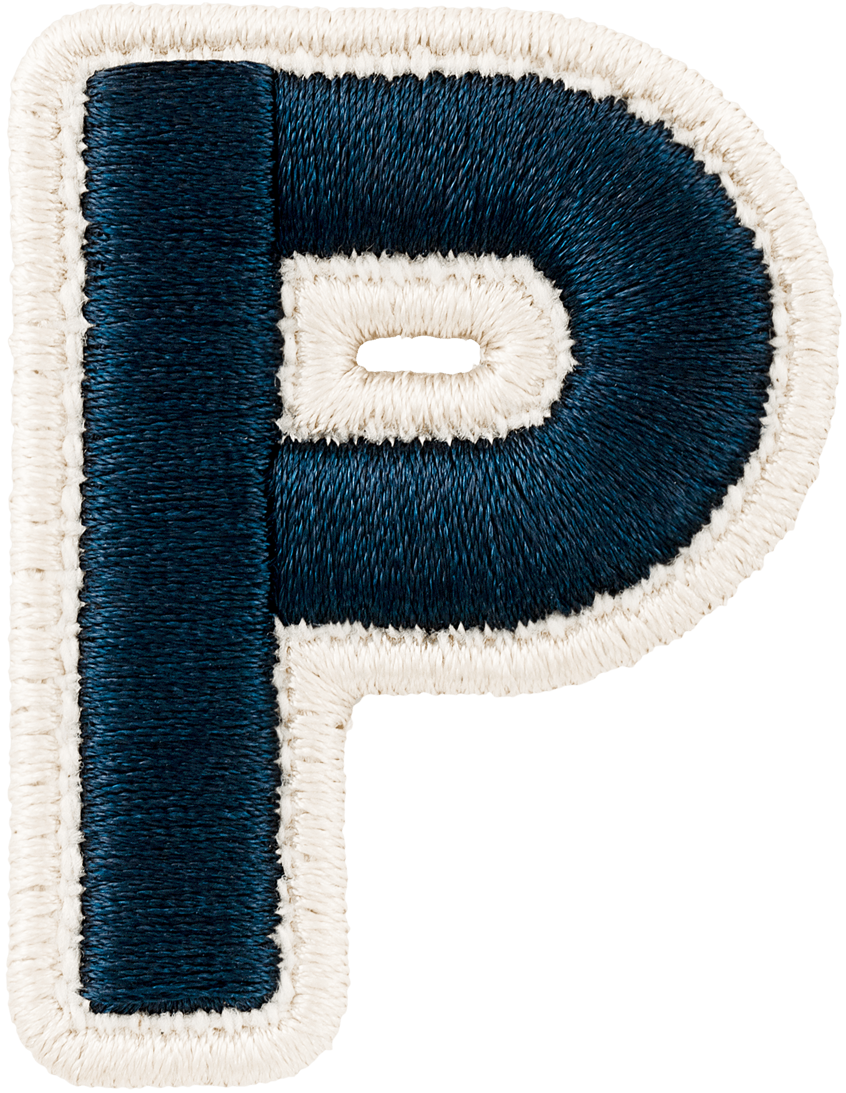 Sapphire Rolled Embroidery Letter Patch