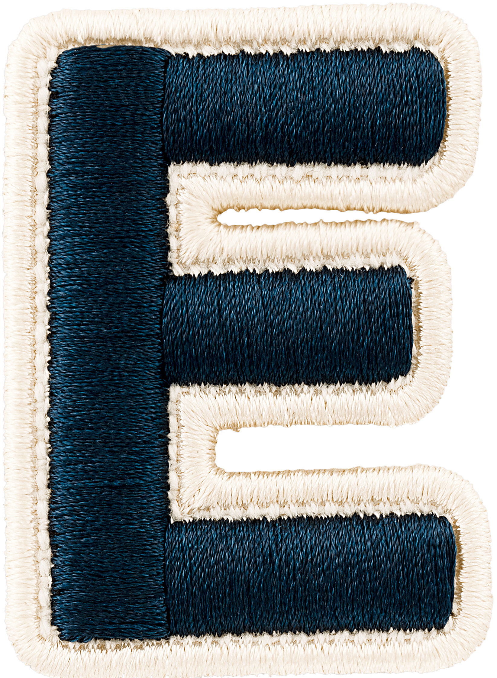 Sapphire Rolled Embroidery Letter Patch