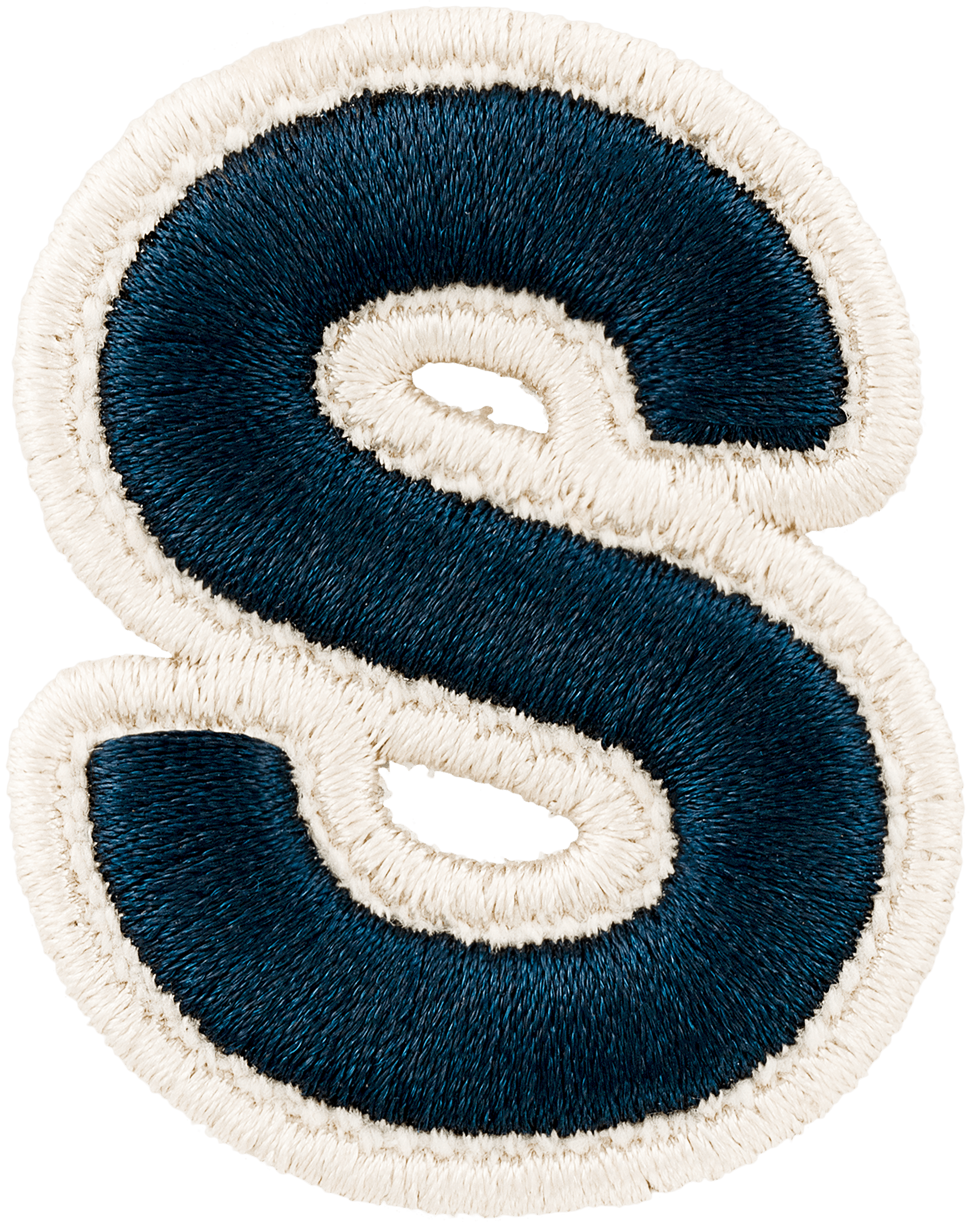 Sapphire Rolled Embroidery Letter Patch