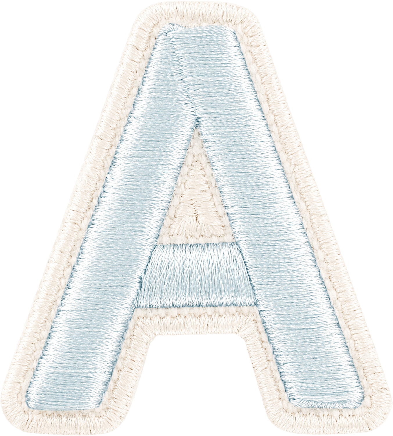 Sky Rolled Embroidery Letter Patch