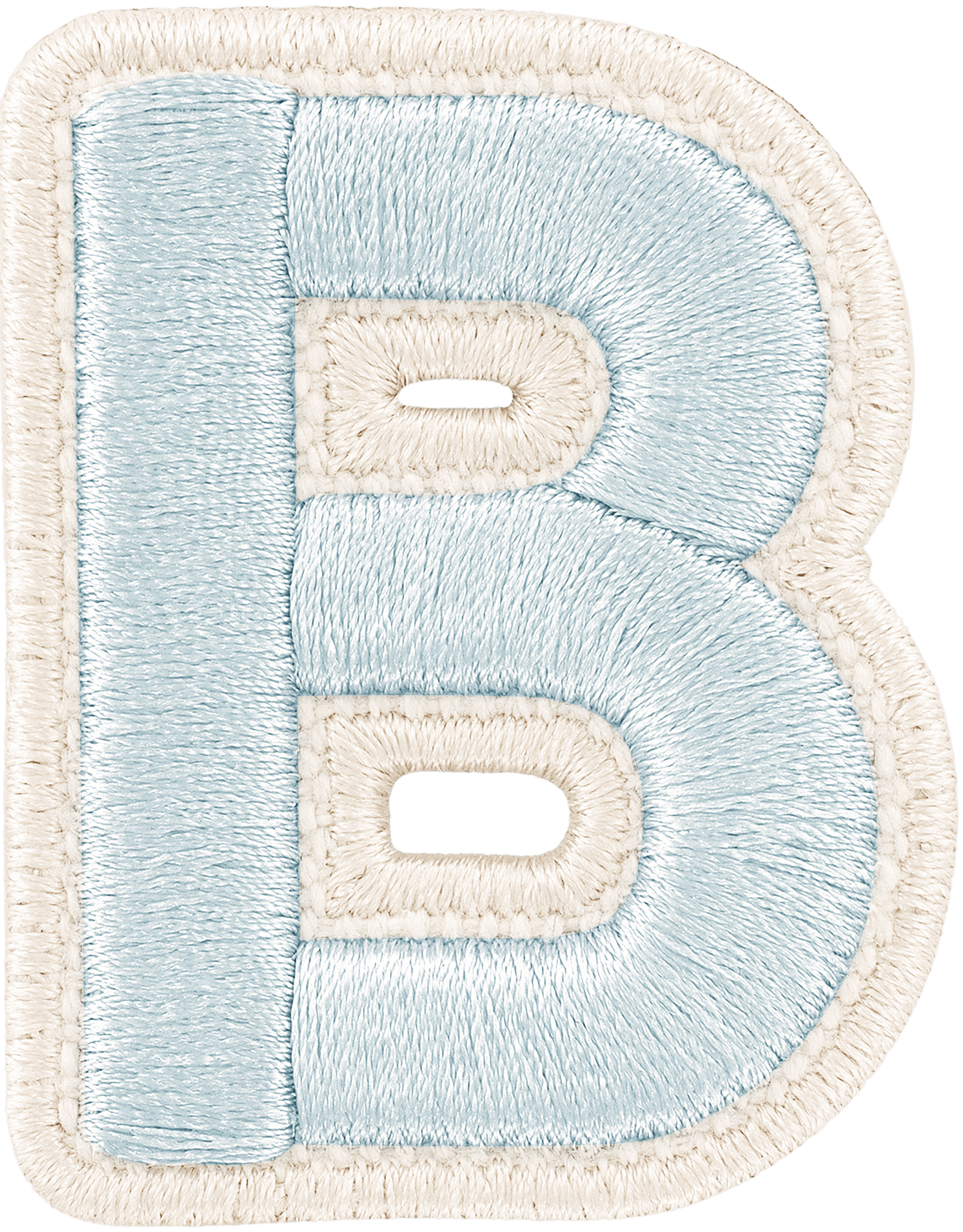 Sky Rolled Embroidery Letter Patch