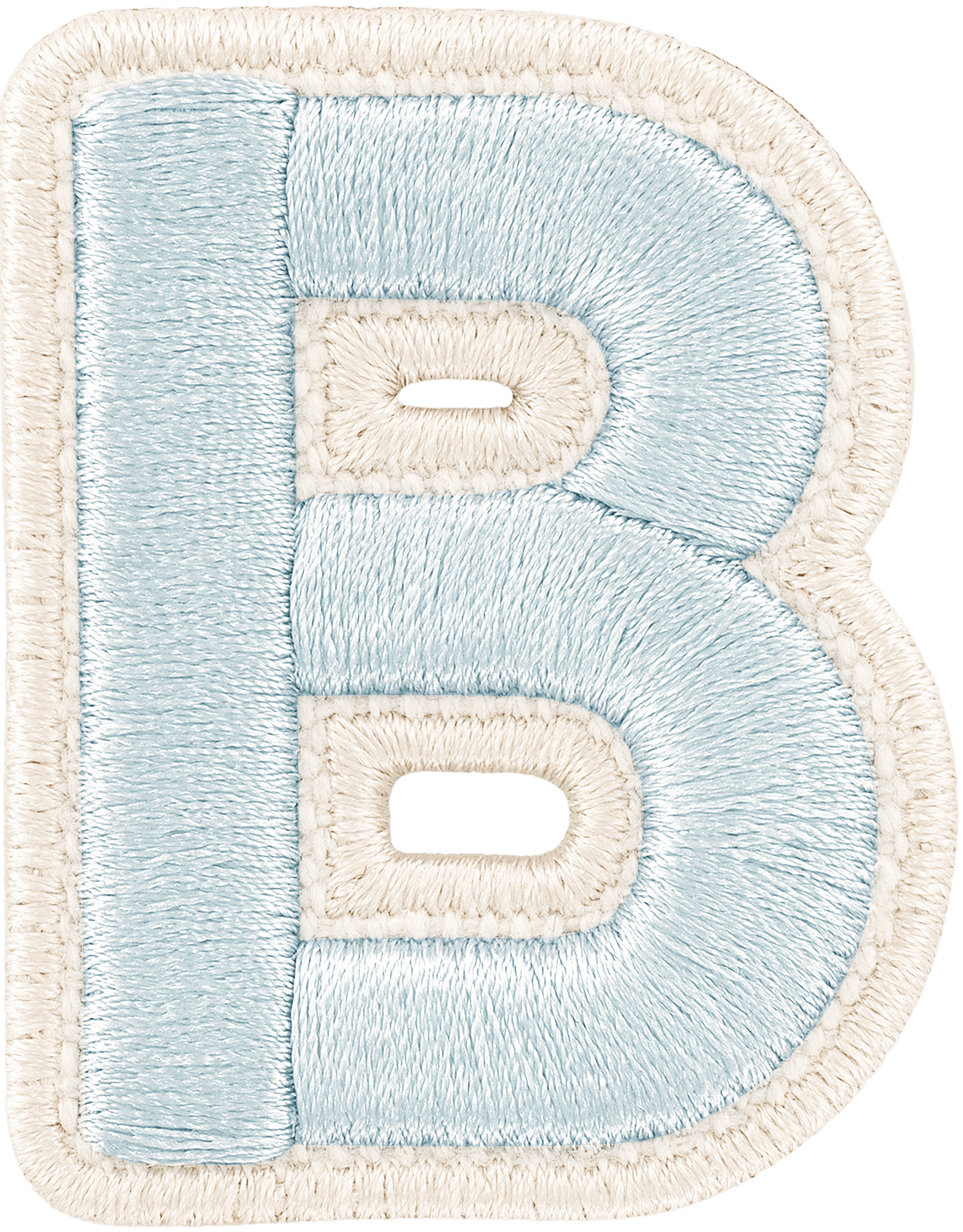 Sky Rolled Embroidery Letter Patch