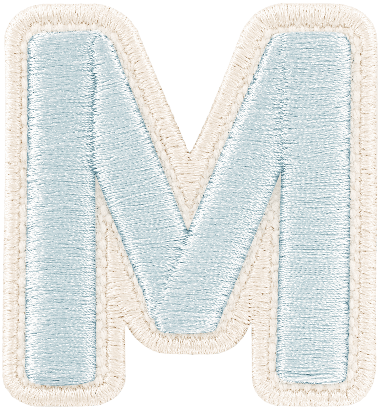 Sky Rolled Embroidery Letter Patch