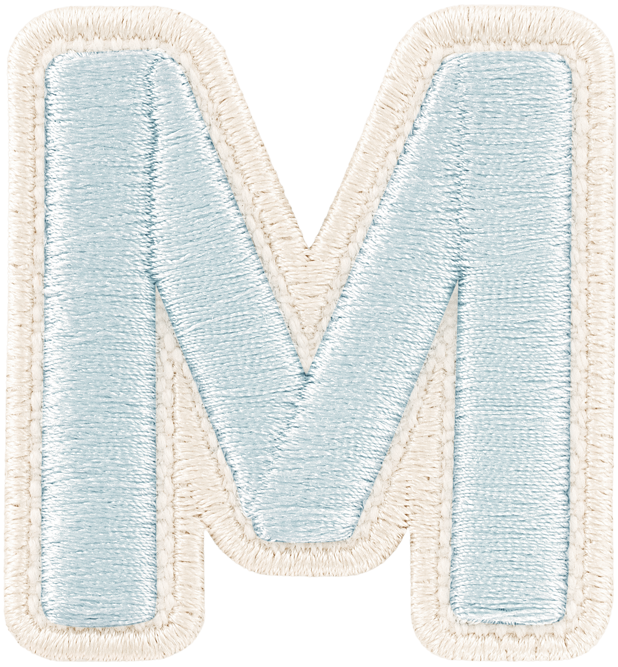 Sky Rolled Embroidery Letter Patch