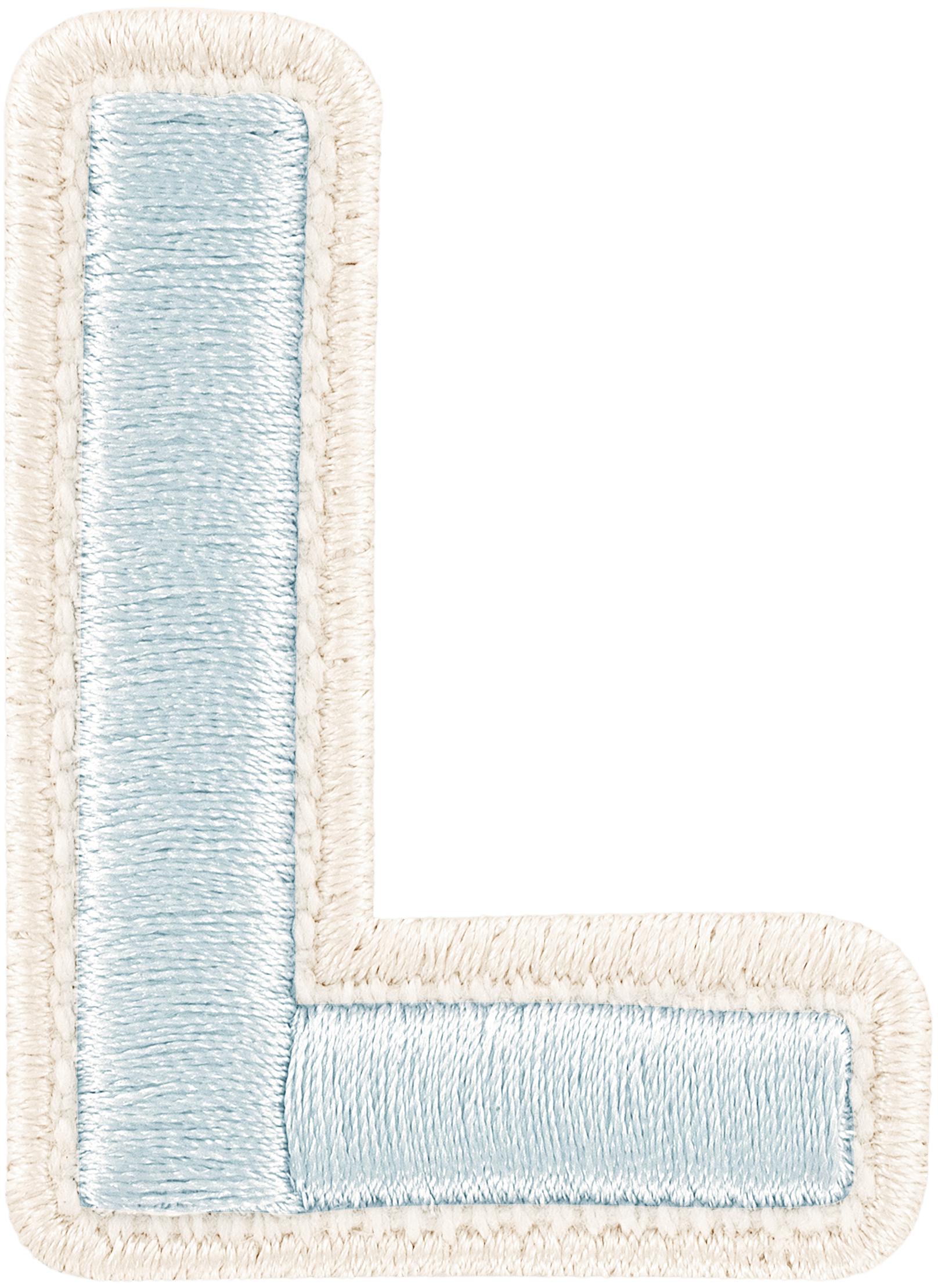 Sky Rolled Embroidery Letter Patch