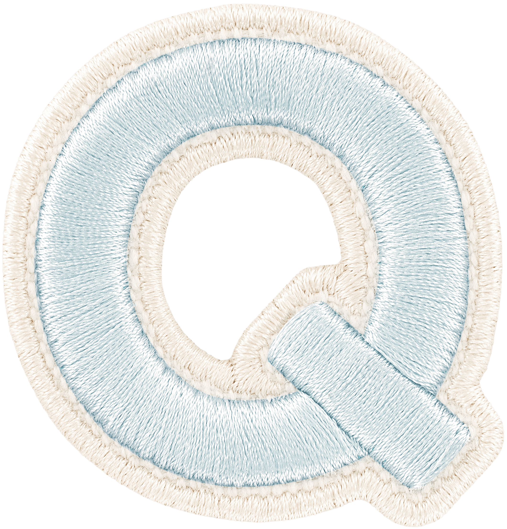 Sky Rolled Embroidery Letter Patch