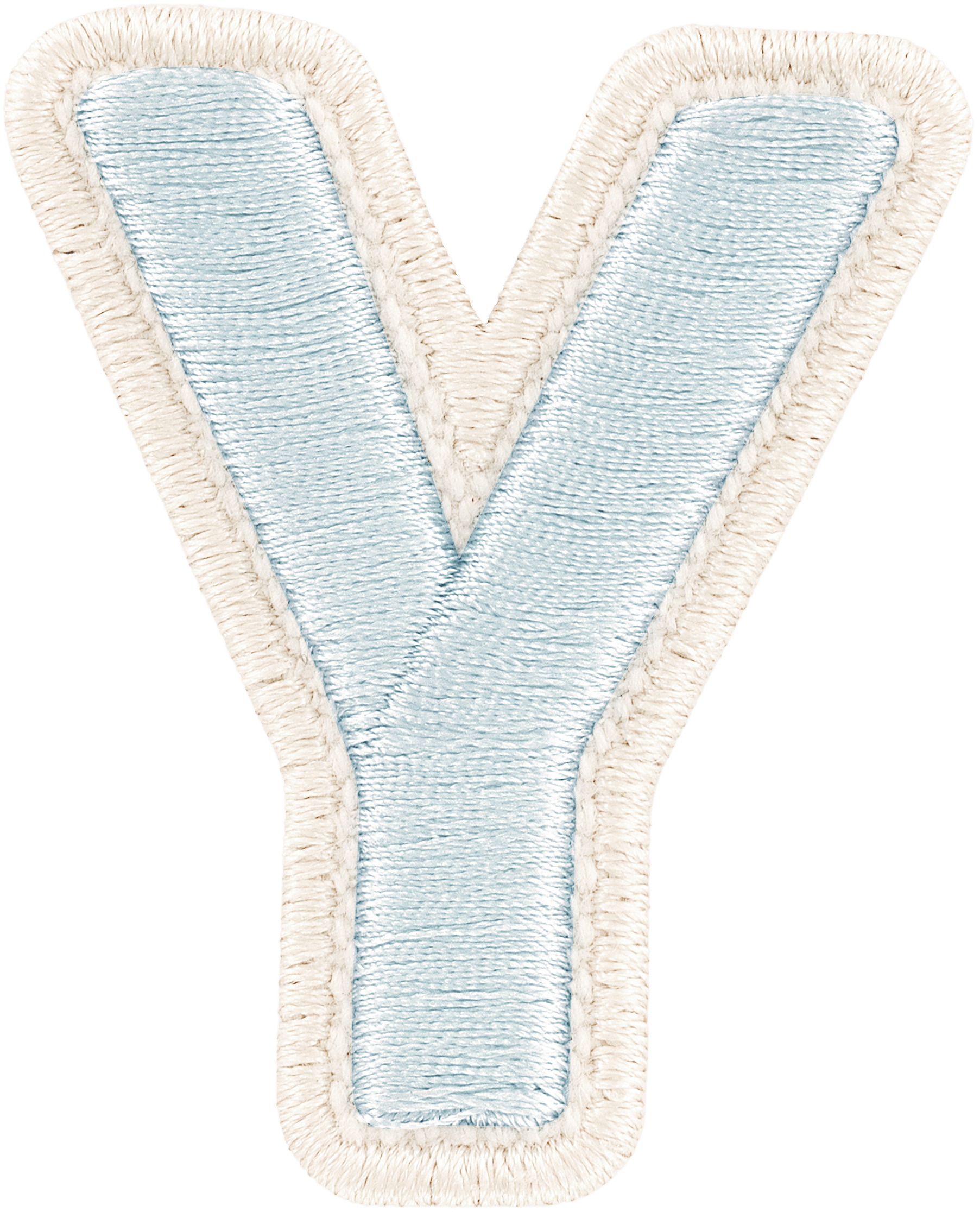 Sky Rolled Embroidery Letter Patch