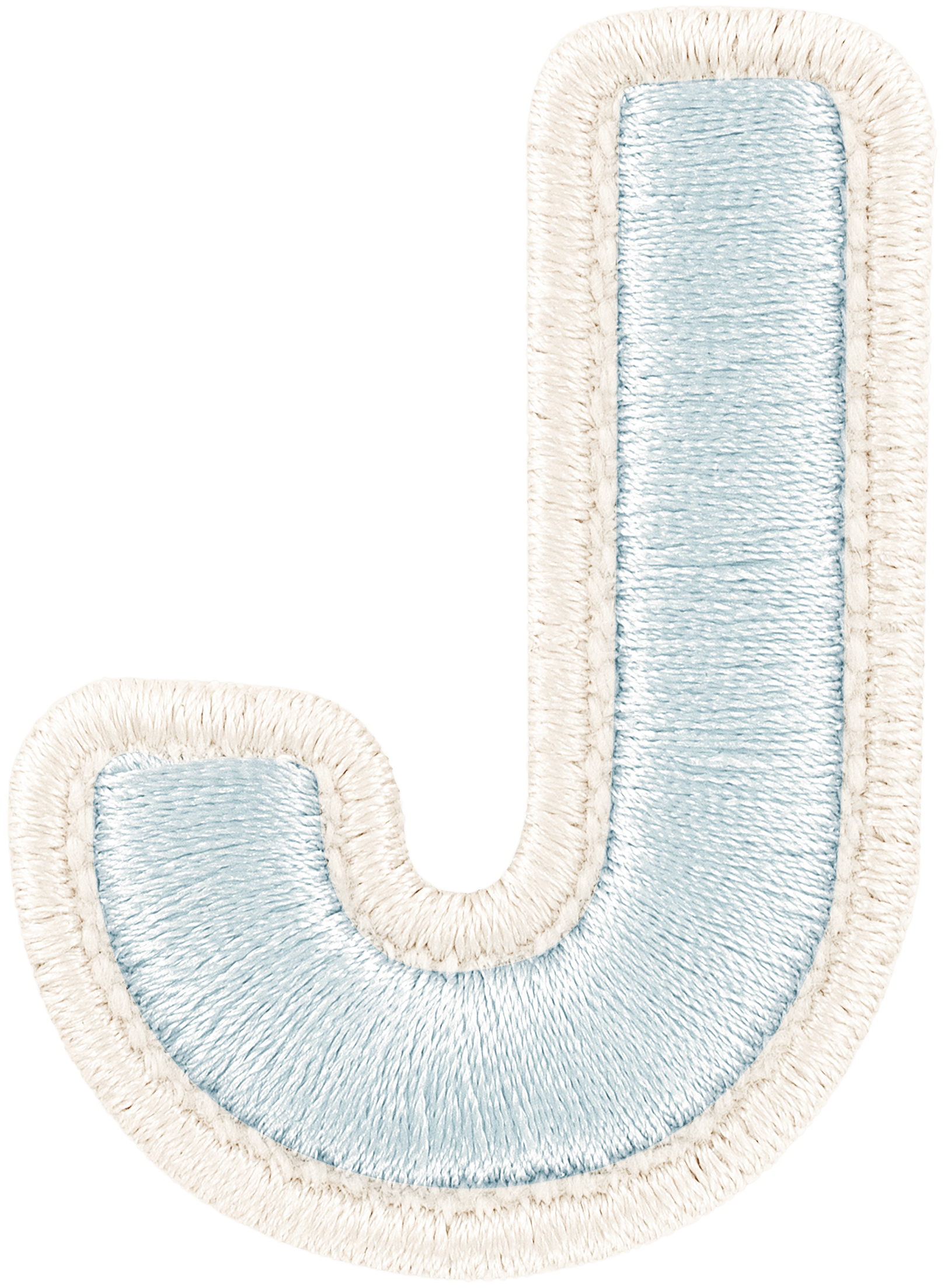 Sky Rolled Embroidery Letter Patch