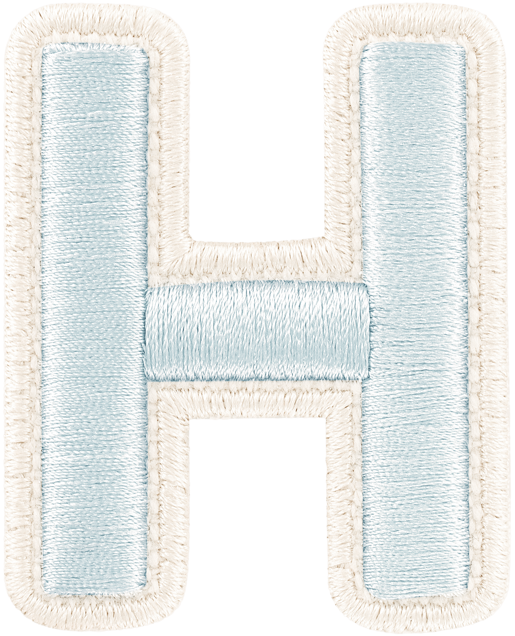 Sky Rolled Embroidery Letter Patch