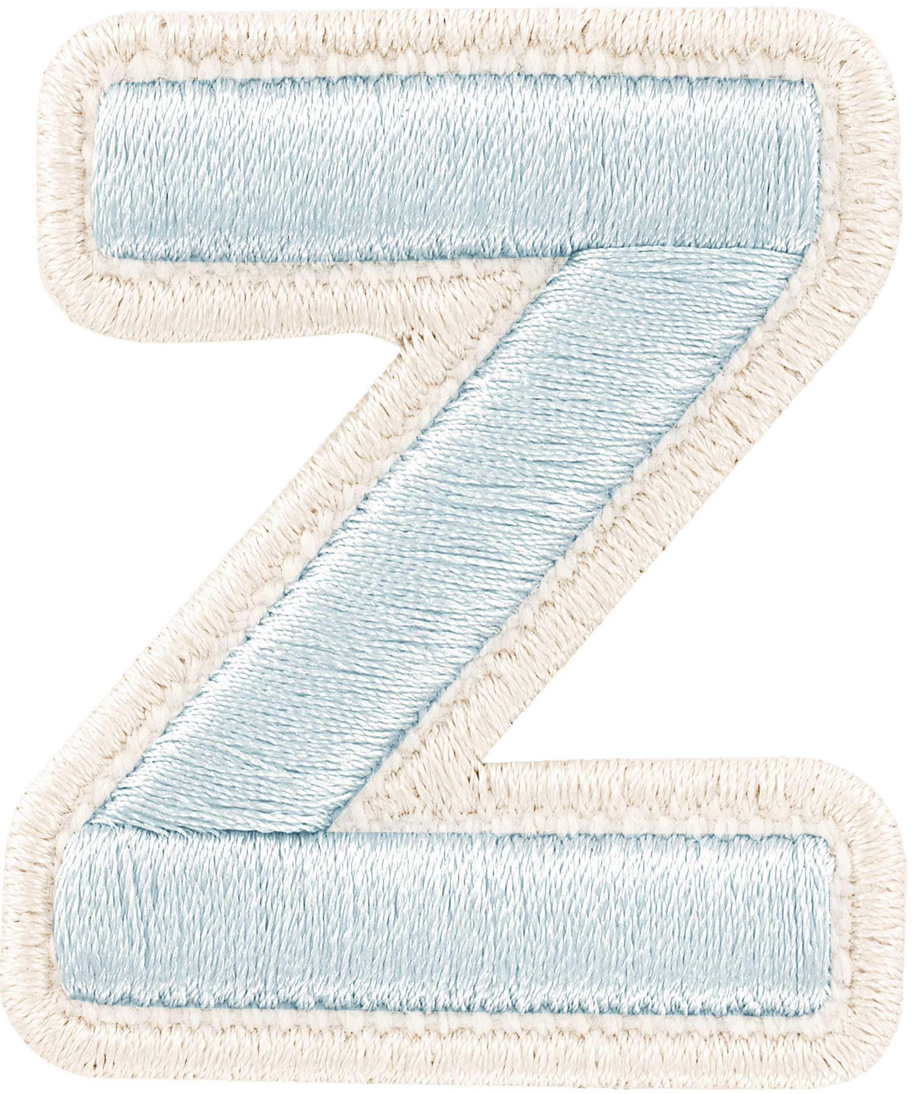 Sky Rolled Embroidery Letter Patch