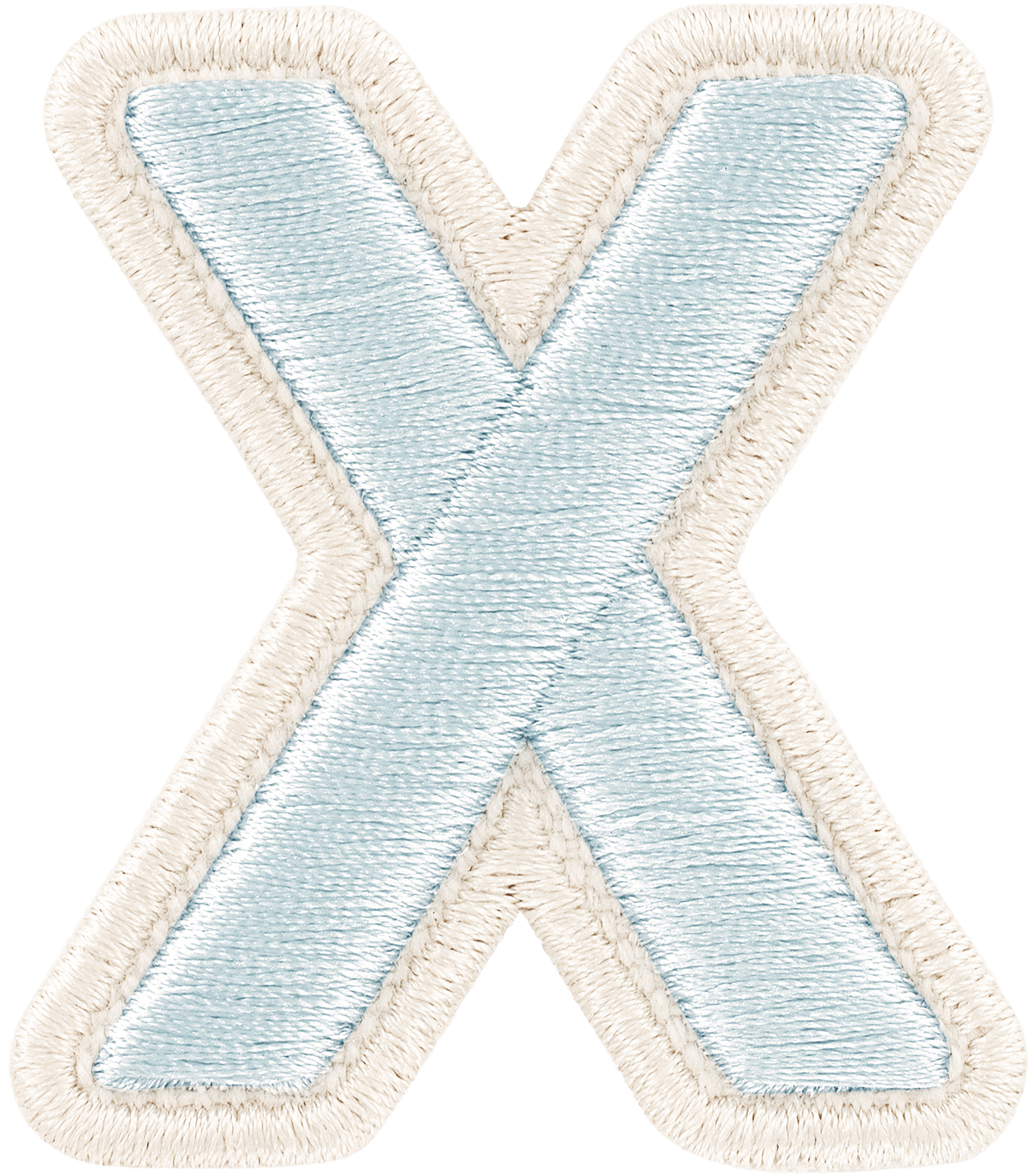 Sky Rolled Embroidery Letter Patch