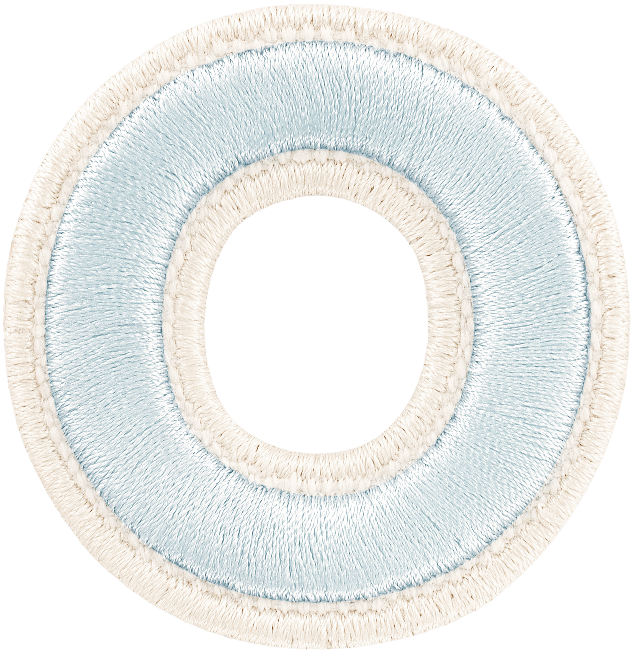 Sky Rolled Embroidery Letter Patch