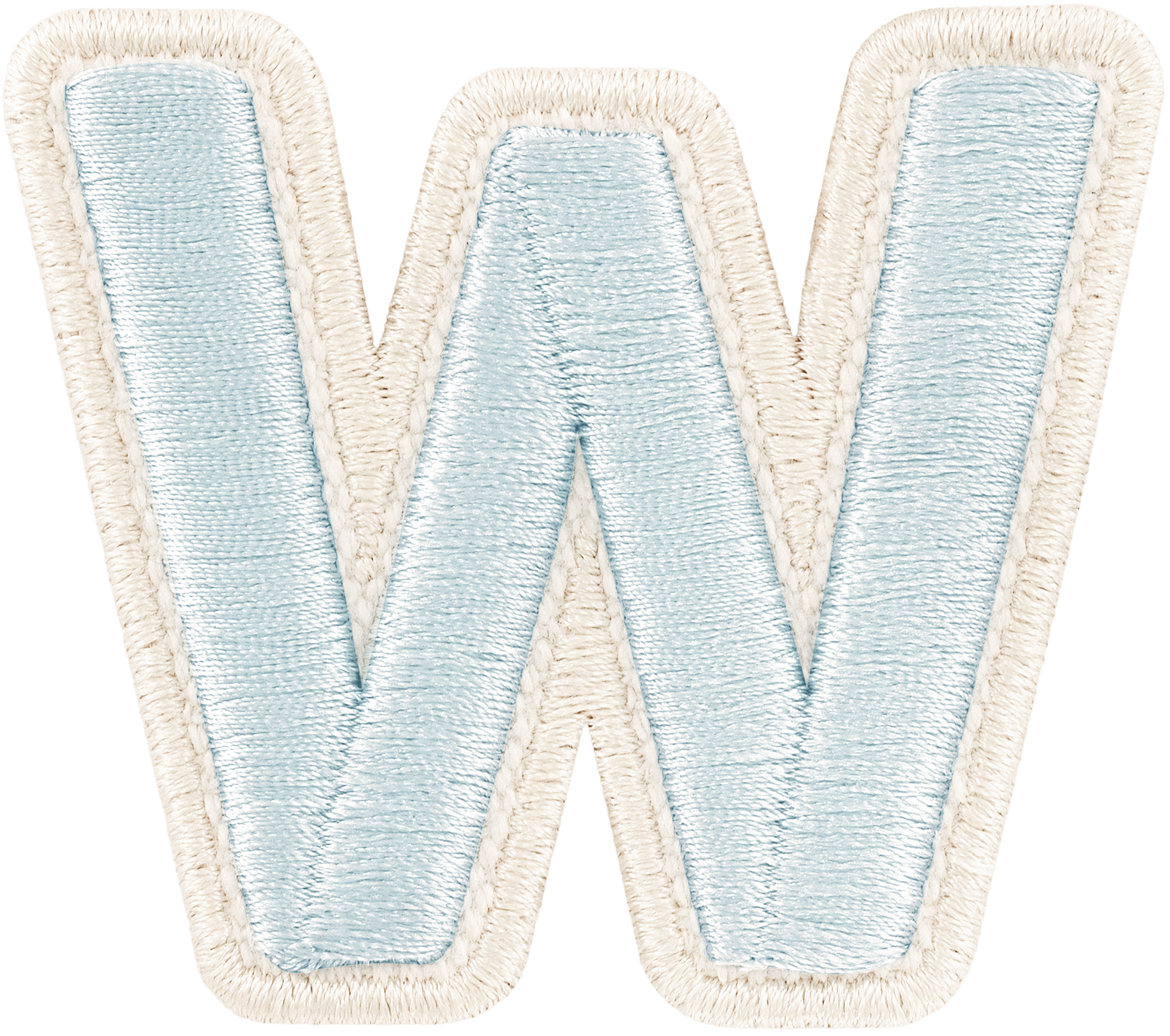 Sky Rolled Embroidery Letter Patch