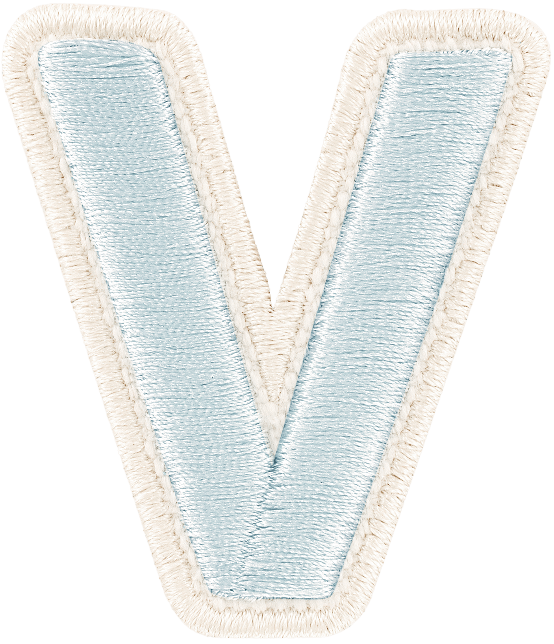 Sky Rolled Embroidery Letter Patch