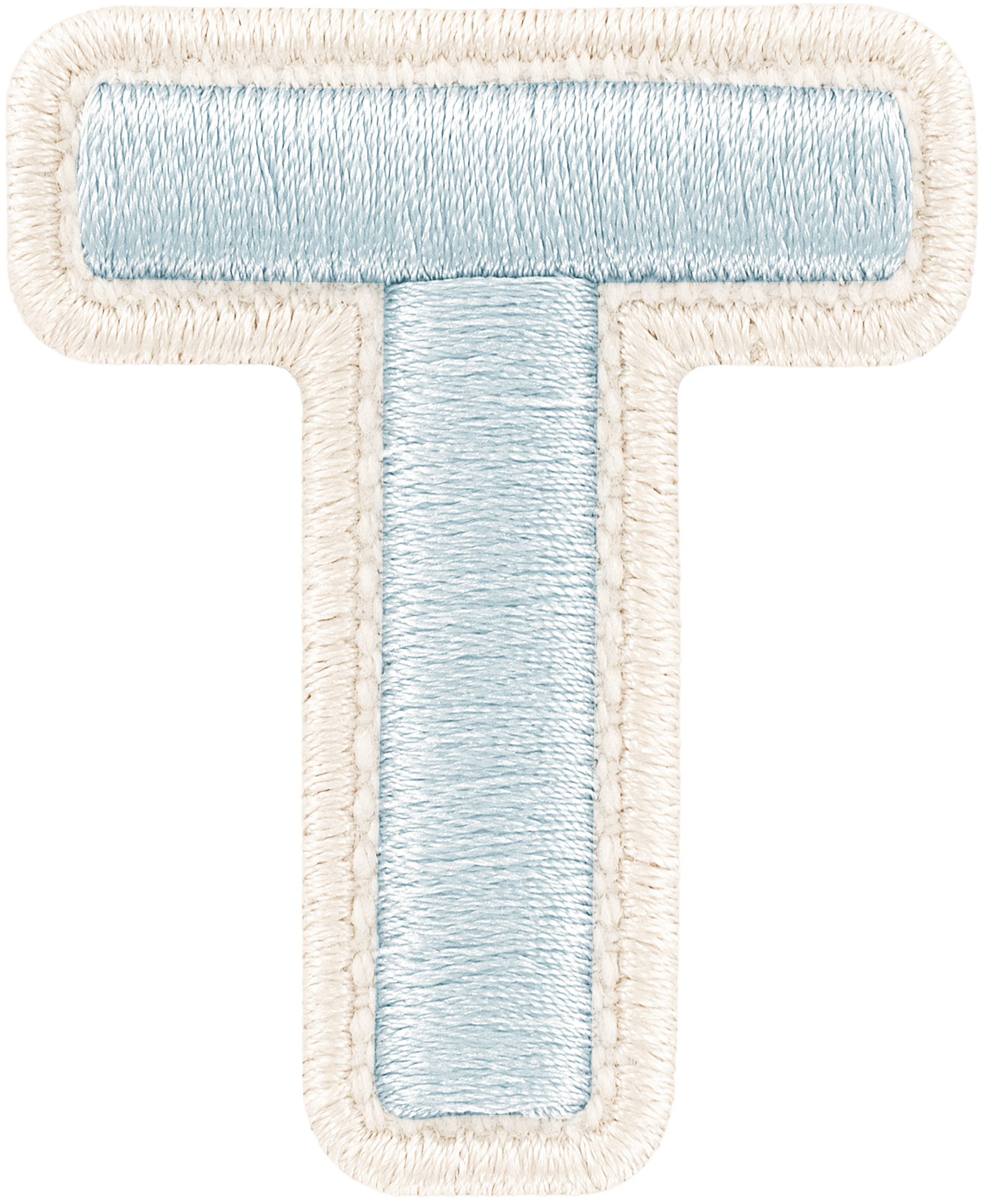 Sky Rolled Embroidery Letter Patch