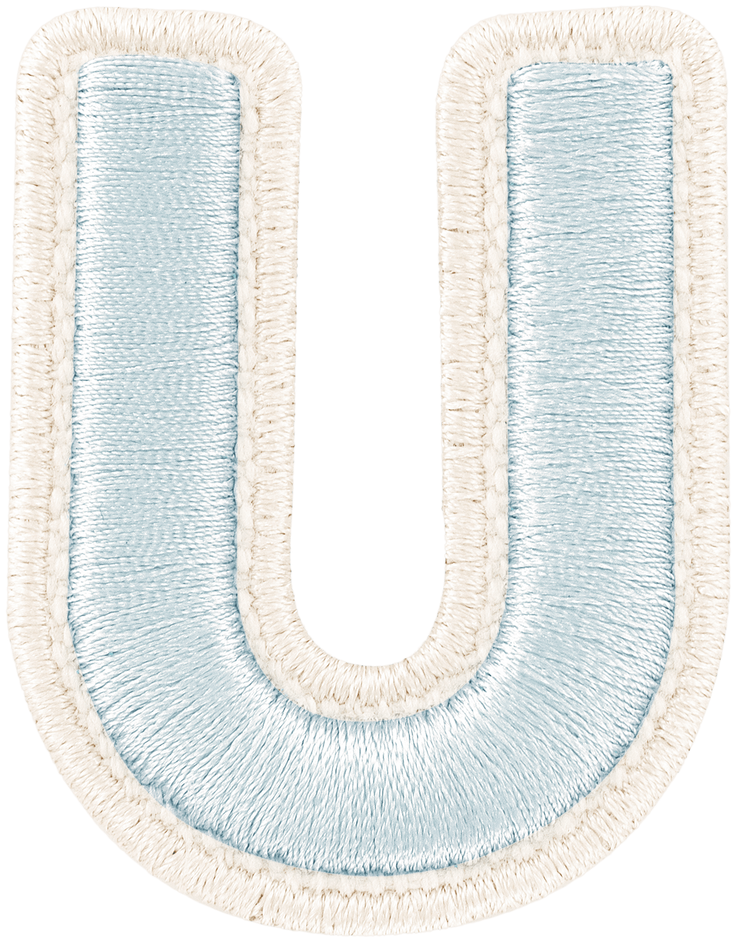 Sky Rolled Embroidery Letter Patch