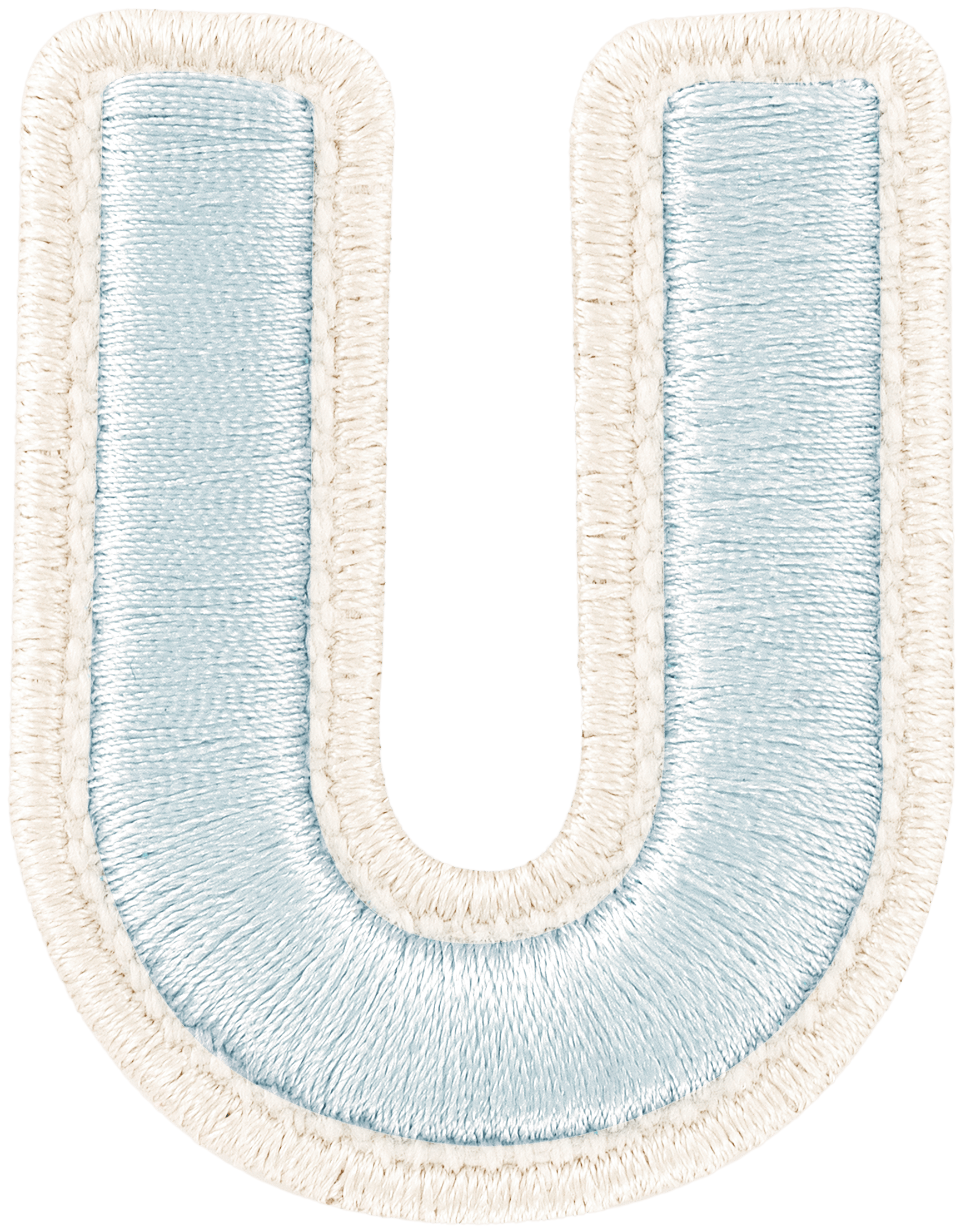 Sky Rolled Embroidery Letter Patch