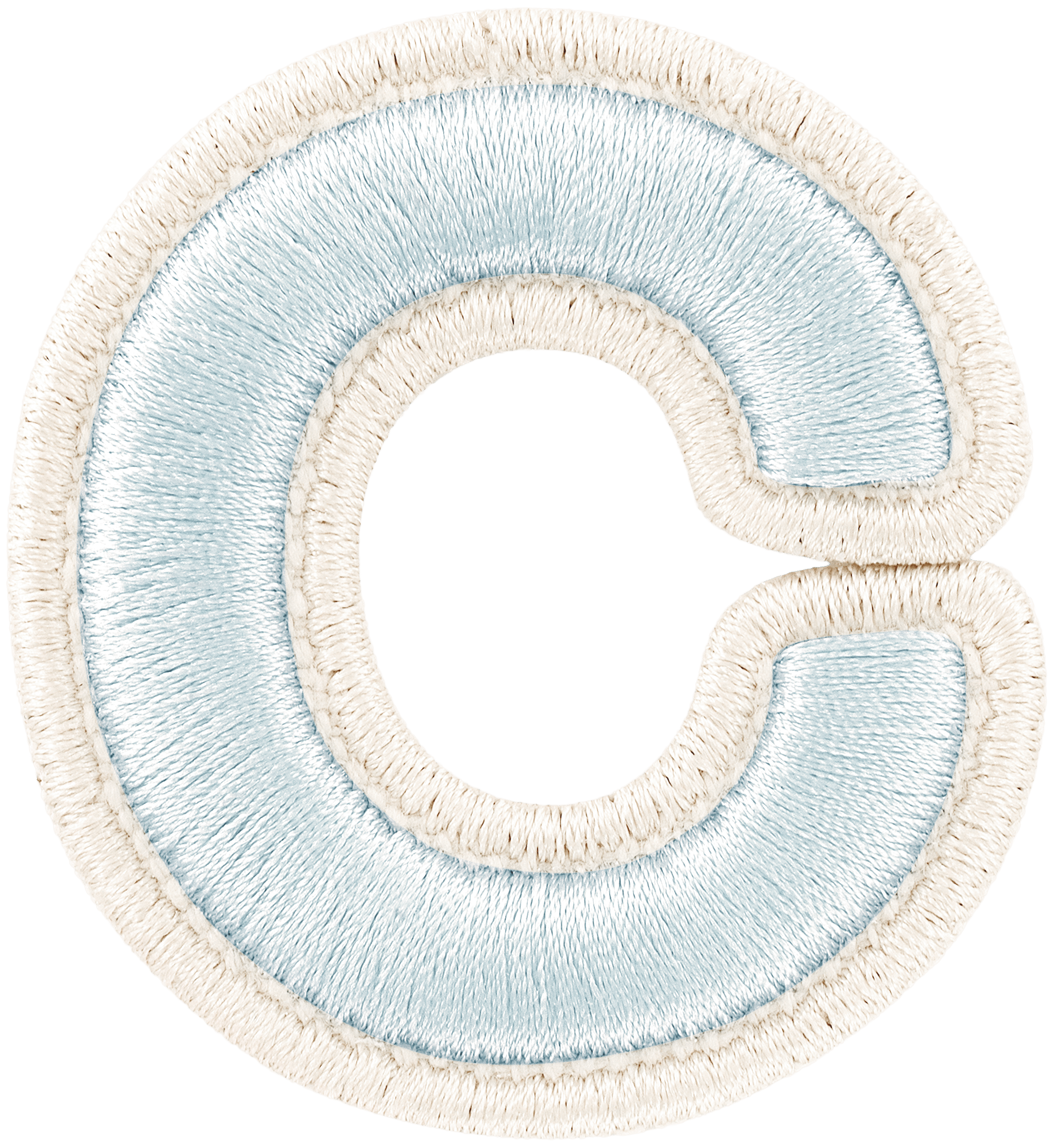 Sky Rolled Embroidery Letter Patch