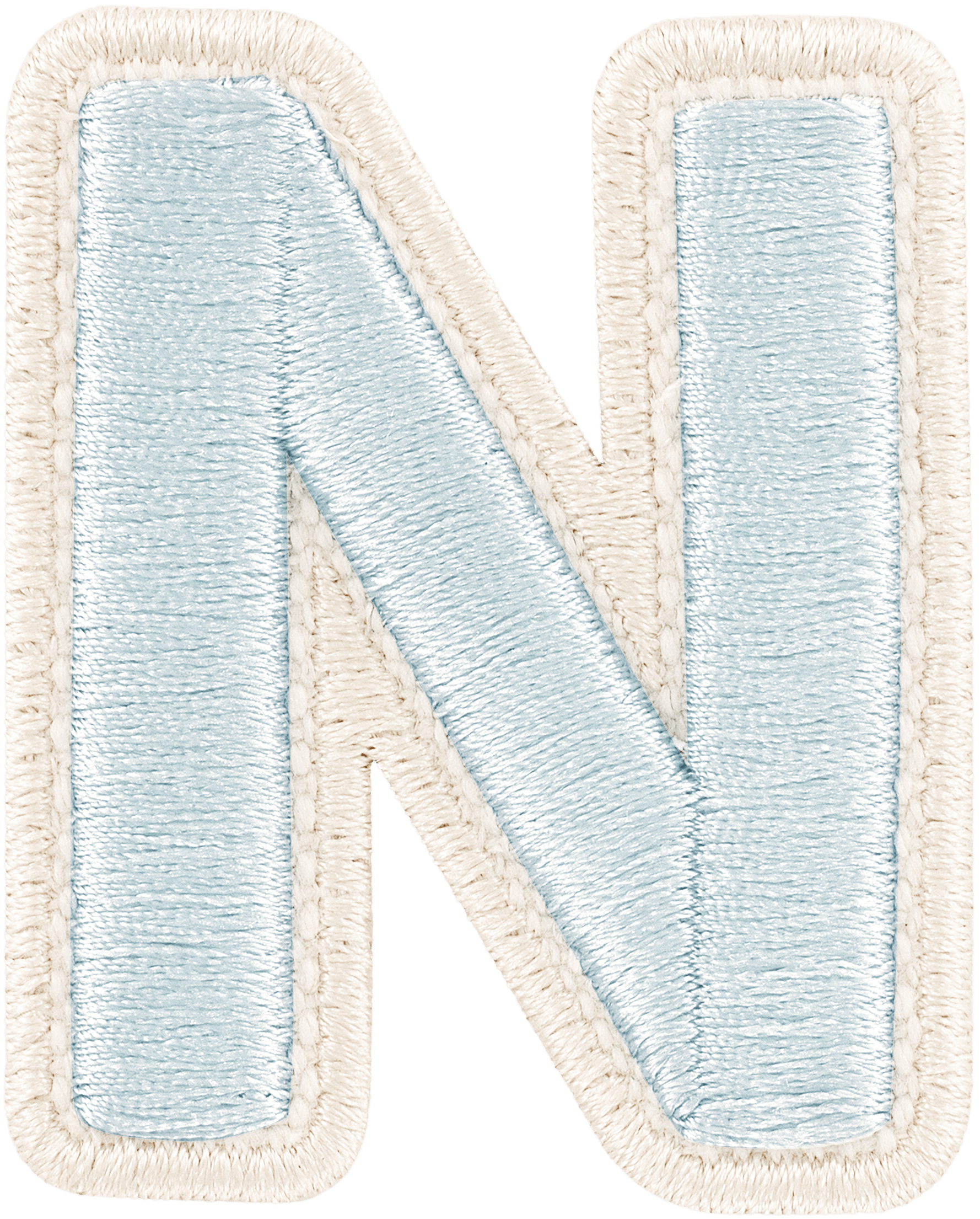 Sky Rolled Embroidery Letter Patch