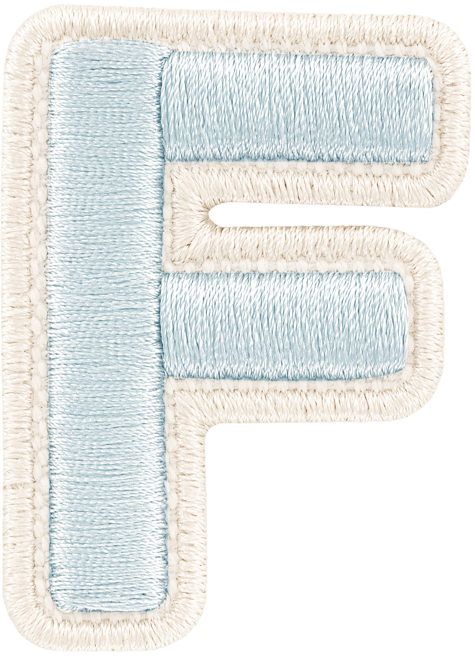 Sky Rolled Embroidery Letter Patch