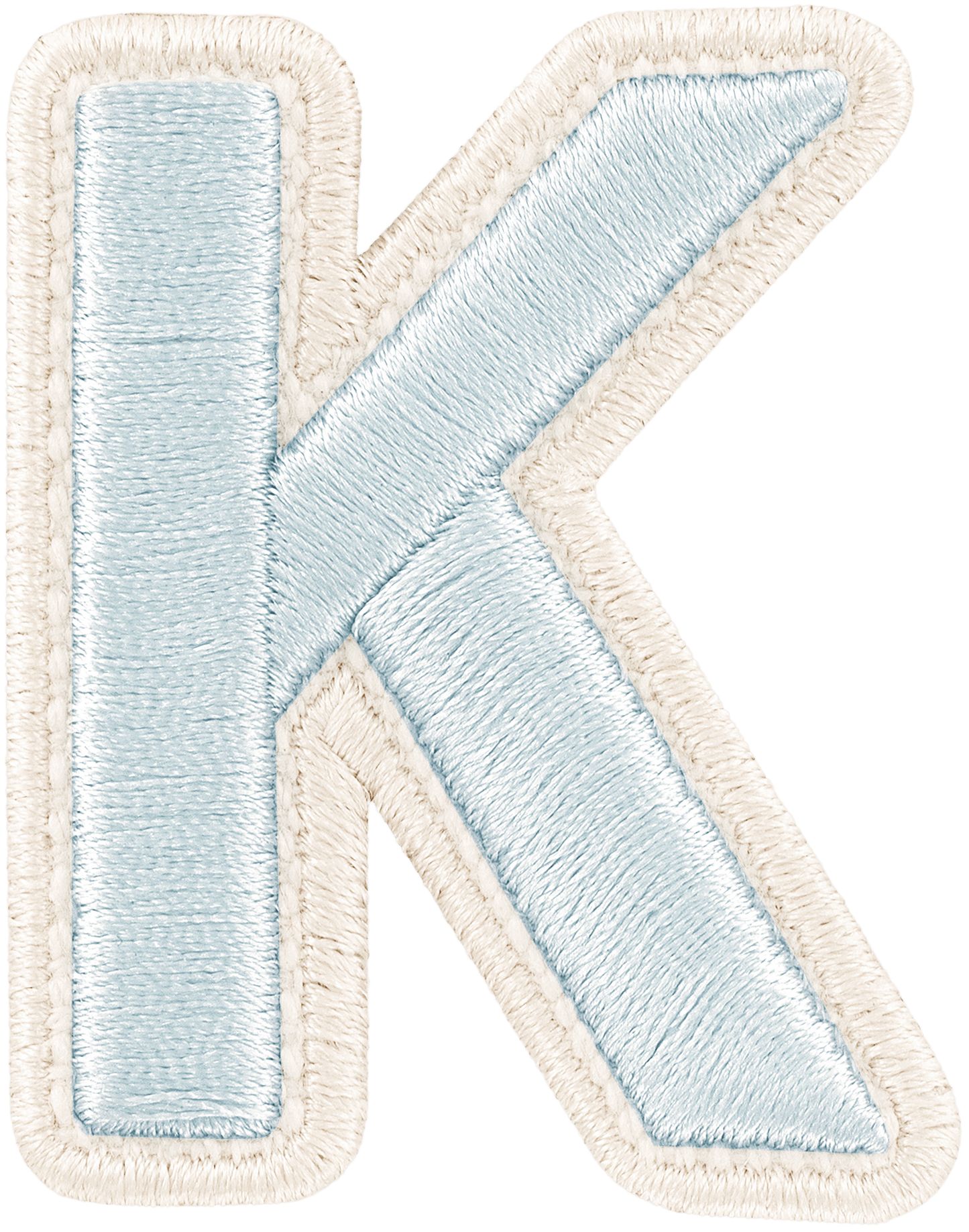 Sky Rolled Embroidery Letter Patch