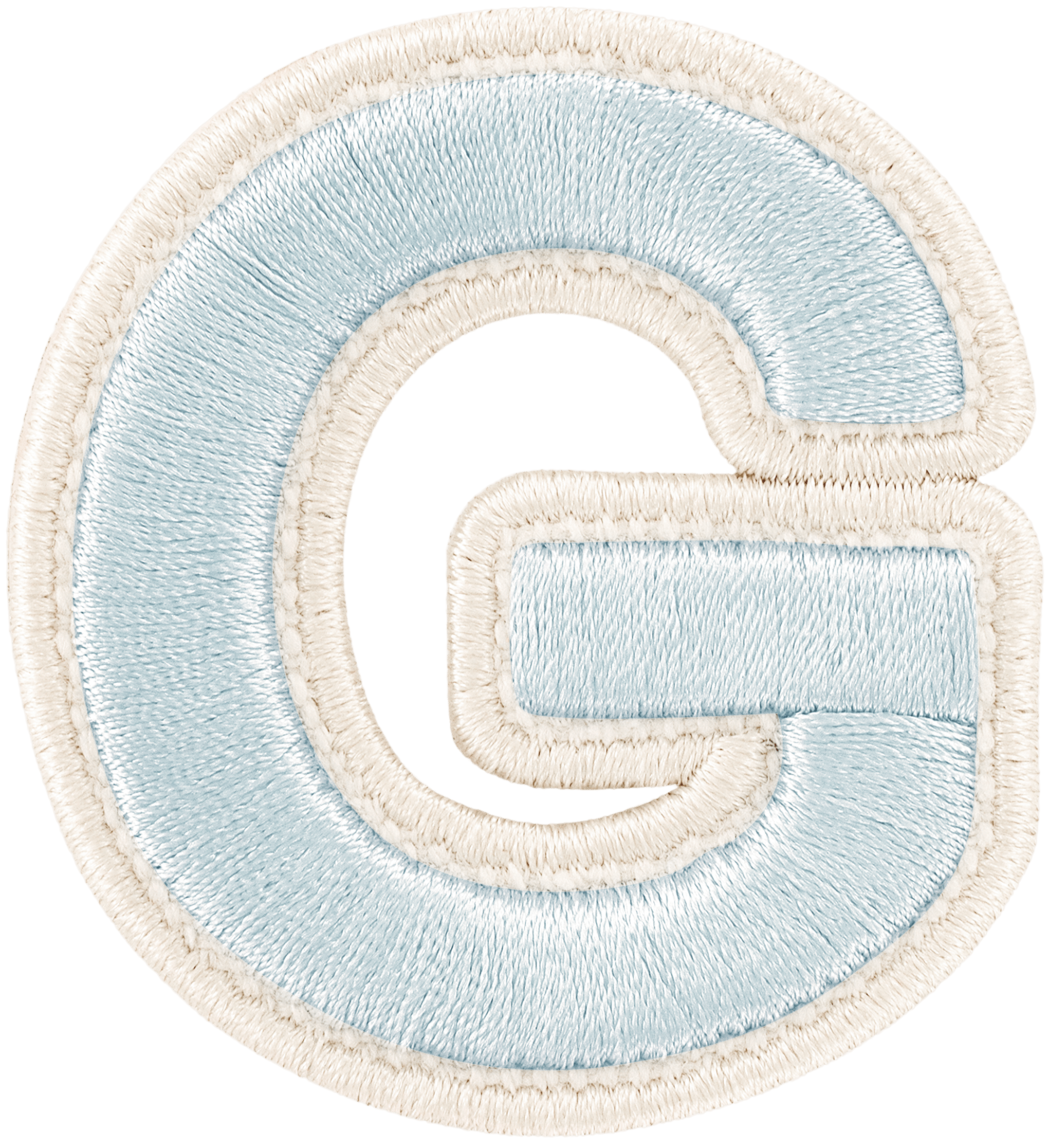 Sky Rolled Embroidery Letter Patch