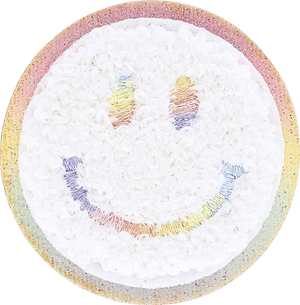 Glitter Rainbow Smiley Face Patch
