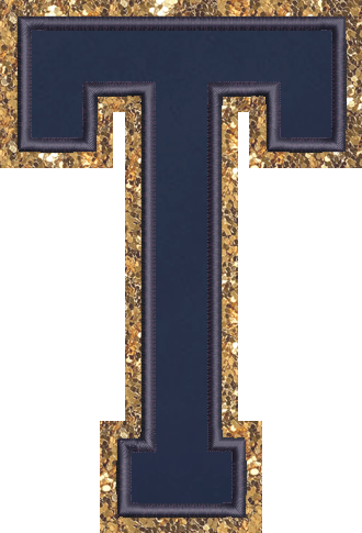 Jumbo Sapphire Glitter Varsity Letter Patch