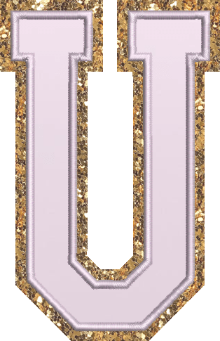 Jumbo Lilac Glitter Varsity Letter Patch