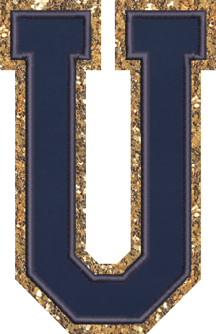 Jumbo Sapphire Glitter Varsity Letter Patch