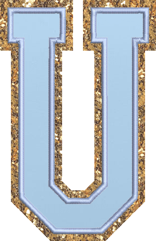 Jumbo Periwinkle Glitter Varsity Letter Patch