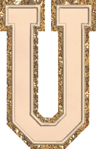 Jumbo Sand Glitter Varsity Letter Patch