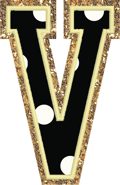 Jumbo Noir Dot Varsity Letter Patch - Stoney Clover Lane