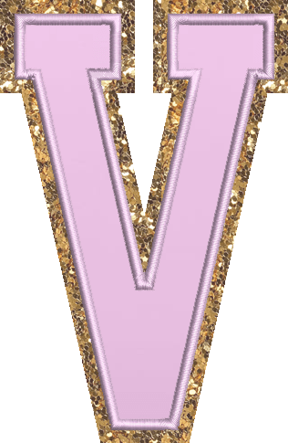 Jumbo Grape Glitter Varsity Letter Patch