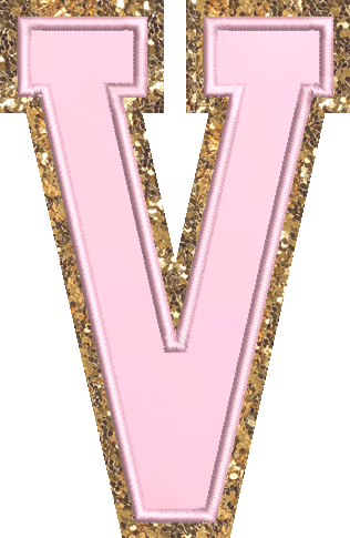 Jumbo Flamingo Glitter Varsity Letter Patch