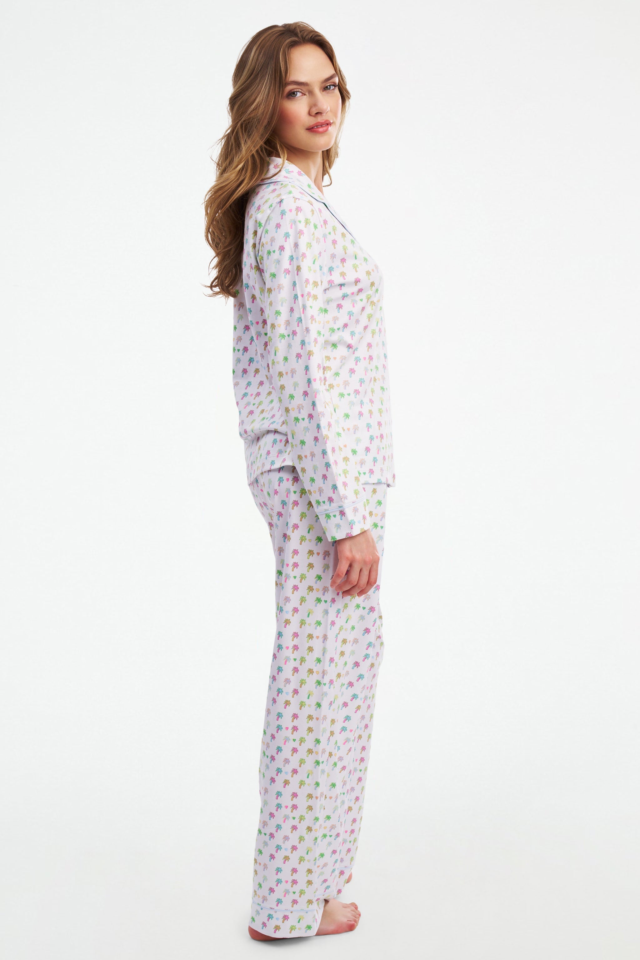 Palm Dreams Long Sleeve Polo Pajamas